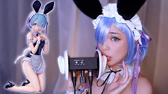 ASMR 耳朵舔 Cosplay   Rem Re:Zero 兔子套装 _ Maimy